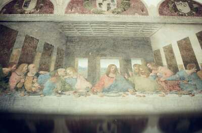 Close view of the restored Last Supper fresco — Milan, Italy (12-16 June 2000)
