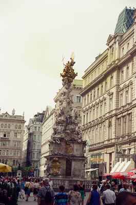 The Baroque Plague Column rising above the Graben — Vienna, Austria (12-16 June 2000)