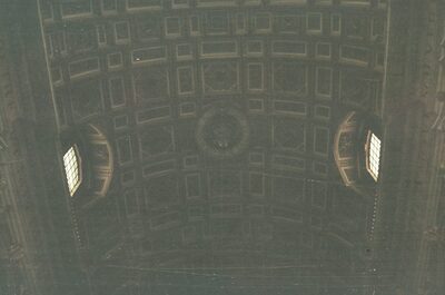 The coffered ceiling of St Peter's Basilica — St Peter's Basilica, Vatican City (21-27 May 2000)