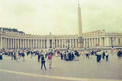 Richard in St Peter's Square by the curved colonnade — St Peter's Basilica, Vatican City (20-25 May 2000)