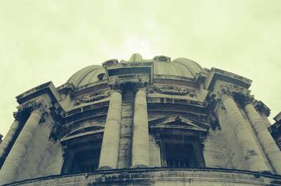 Looking up at the columned drum of St Peter's dome — St Peter's Basilica, Vatican City (21-27 May 2000)