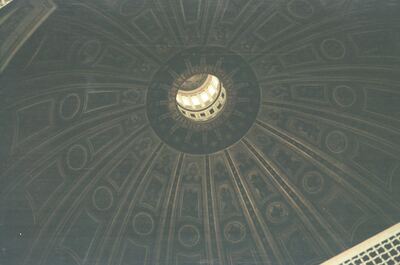 The coffered interior of St Peter's dome and lantern — St Peter's Basilica, Vatican City (21-27 May 2000)