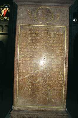 The inscribed marble tomb slab of Erasmus — Strasbourg, France (1-3 July 2000)