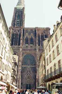 The rose window and spire of Strasbourg Cathedral — Strasbourg, France (1-3 July 2000)