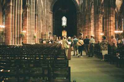 Tourists in the nave of Strasbourg Cathedral — Strasbourg, France (1-3 July 2000)