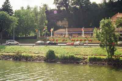 The Caves St Martin riverside, seen across the Moselle — Strasbourg, France (1-3 July 2000)
