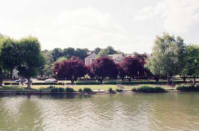 A riverside town and park on the Moselle — Moselle valley, Luxembourg (1-3 July 2000)