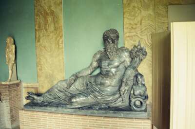A reclining bearded river-god marble statue — Vatican Museums, Vatican City (21-27 May 2000)