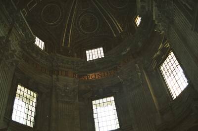 The coffered dome interior of St Peter's Basilica — St Peter's Basilica, Vatican City (21-27 May 2000)