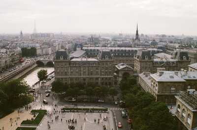 Rooftops and the Seine seen from Notre-Dame — Paris, France (22-28 June 2000)