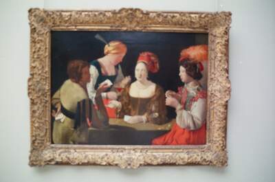 The cardsharps painting in an ornate gilt frame — Paris, France (22-28 June 2000)