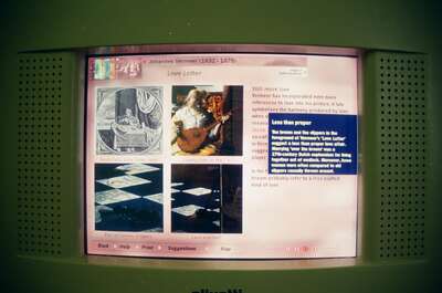 A museum touchscreen describing Vermeer's Love Letter — Amsterdam, The Netherlands (19-26 June 2000)