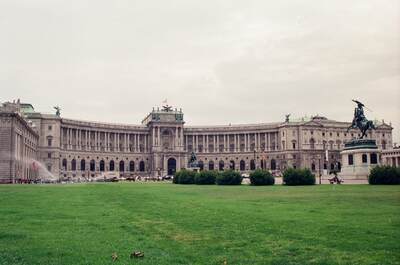 The sweeping facade of the Neue Burg across Heldenplatz — Vienna, Austria (14-16 June 2000)