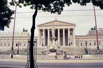 The Austrian Parliament behind the Athena fountain — Vienna, Austria (14-16 June 2000)