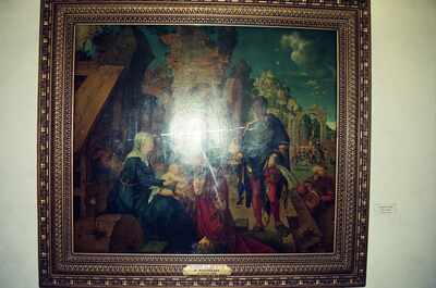 Durer's Adoration of the Magi in a gilt frame — Florence, Italy (26 May 2000)
