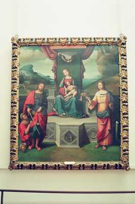 Framed Renaissance sacred conversation painting — Florence, Italy (26 May 2000)