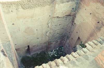 Looking down into a deep brick chamber on the Palatine — Rome, Italy (21-27 May 2000)