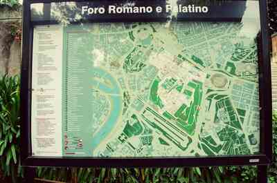 The illustrated entrance map of the Forum and Palatine — Rome, Italy (21-27 May 2000)