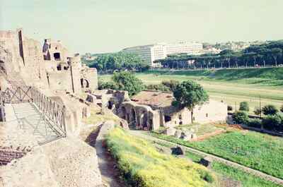 The Palatine slope overlooking the green Circus Maximus — Rome, Italy (21-27 May 2000)