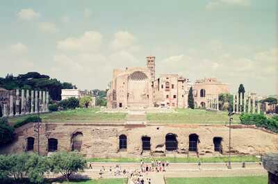 The Temple of Venus and Roma above the Forum ruins — Rome, Italy (21-27 May 2000)