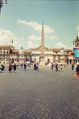 The obelisk and colonnade of St Peter's Square — St Peter's Basilica, Vatican City (21-27 May 2000)