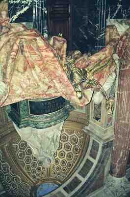 The gilded marble Tomb of Pope Alexander VII — St Peter's Basilica, Vatican City (21-27 May 2000)