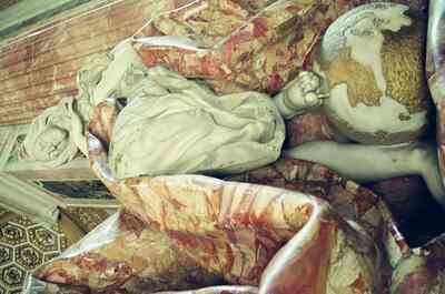 A skeletal figure and gilded globe on Alexander VII's tomb — St Peter's Basilica, Vatican City (21-27 May 2000)