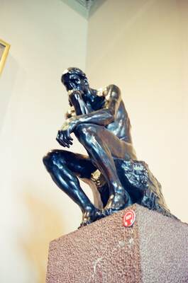 A bronze sculpture of intertwined nude figures — Vatican Museums, Vatican City (21-27 May 2000)