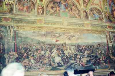 Raphael fresco of a battle in the Raphael Rooms — Vatican Museums, Vatican City (21-27 May 2000)