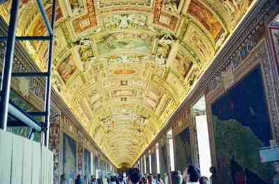The frescoed ceiling of the Gallery of Maps — Vatican Museums, Vatican City (21-27 May 2000)