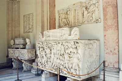 Carved Roman sarcophagi in the Chiaramonti gallery — Vatican Museums, Vatican City (21-27 May 2000)