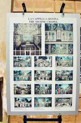 An information panel about the Sistine Chapel — Vatican Museums, Vatican City (21-27 May 2000)