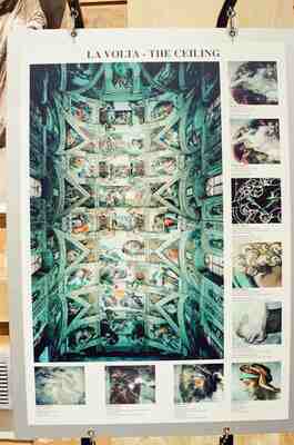 An information panel showing the Sistine ceiling — Vatican Museums, Vatican City (21-27 May 2000)
