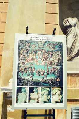An information panel on the Last Judgement fresco — Vatican Museums, Vatican City (21-27 May 2000)