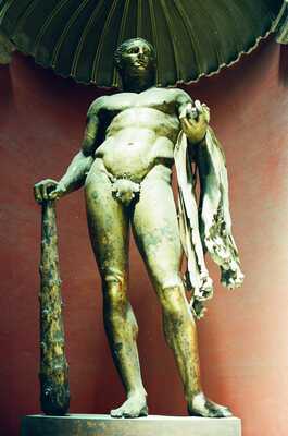 The colossal gilded bronze Hercules statue — Vatican Museums, Vatican City (21-27 May 2000)