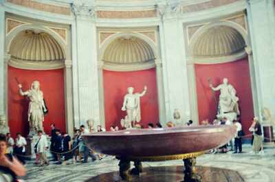 The porphyry basin in the domed Round Room — Vatican Museums, Vatican City (21-27 May 2000)