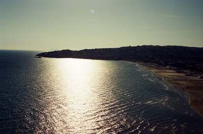 Sunlight glittering on the bay at the headland — Gaeta & the coast, Italy (28 May - 3 June 2000)