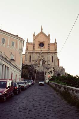 A neo-Gothic church on a quiet street — SW Italy, Italy (28 May - 3 June 2000)