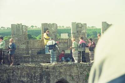 Visitors crowding the castle battlements — Cork, Ireland (4-9 July 2000)