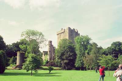 Blarney Castle keep across the green parkland — Cork, Ireland (4-9 July 2000)