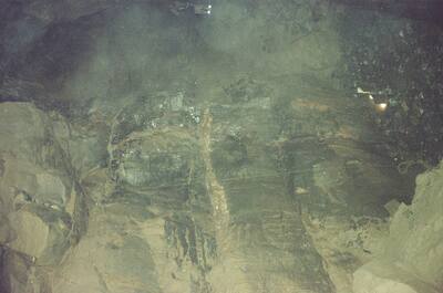 Rugged rock walls deep inside a show cave — Ireland, Ireland (4-9 July 2000)