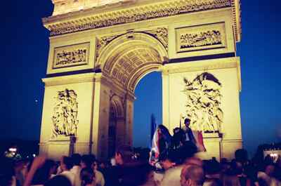 The Arc de Triomphe and the Euro 2000 crowd — Paris
