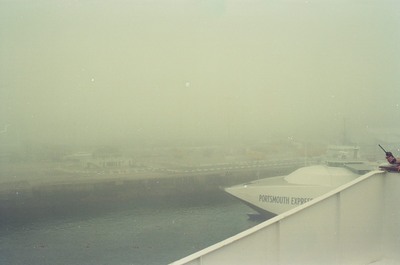 A fog-bound harbour seen from the Portsmouth Express ferry — Portsmouth, England (29 June - 6 July 2000)