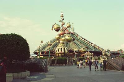 The gleaming Space Mountain dome in Discoveryland — Disneyland Paris, France (29 June - 6 July 2000)