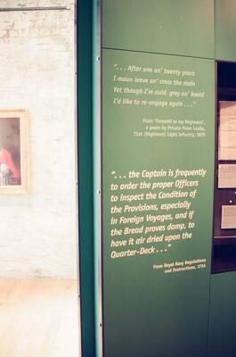 Regimental quotations on a green museum wall — Edinburgh, Scotland (August 2000)