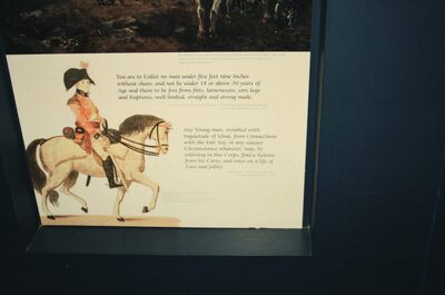 An illustrated recruiting poster in the Dragoon Guards Museum — Edinburgh, Scotland (August 2000)