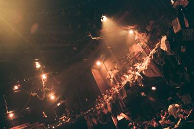 The crowded auditorium under stage lights during 'Cats' — London, England (mid-August 2000)