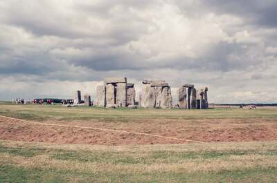 Stonehenge beneath a dramatic stormy sky — Stonehenge, England (mid-August 2000)
