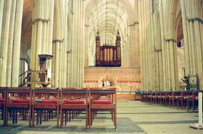 The vast nave and quire screen of York Minster — York, England (August 2000)