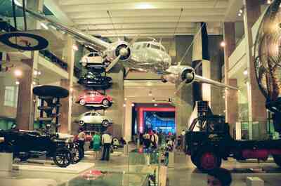 Vintage cars and aircraft in Making the Modern World — London, England (August 2000)